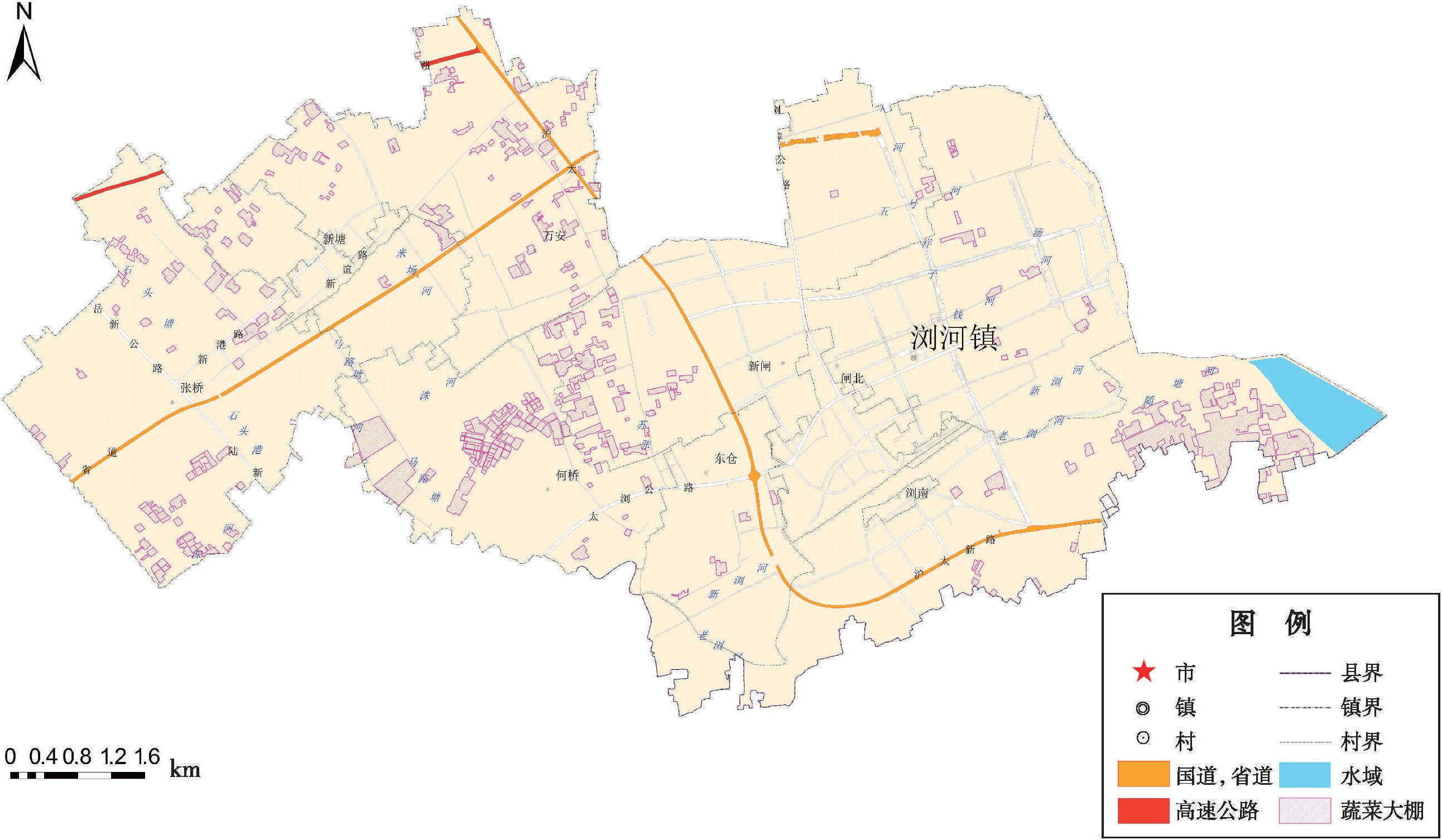 太倉市瀏河鎮(zhèn)蔬菜大棚分布圖